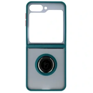 Kup Etui z uchwytem na palec Bizon Case Hybrid Ring do Samsung Galaxy Z Flip6 przydymione z ciemnozieloną ramką - BIZ5881 - {ean13} - Sklep Home Screen