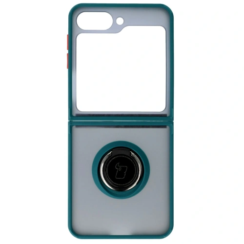 Kup Bizon Case Hybrid Ring Samsung Galaxy Z Flip6 fumuriu cu un cadru verde închis - BIZ5881 - {ean13} - Sklep Home Screen