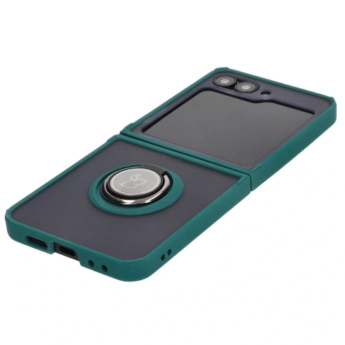 Kup Bizon Case Hybrid Ring Samsung Galaxy Z Flip6 fumuriu cu un cadru verde închis - BIZ5881 - {ean13} - Sklep Home Screen