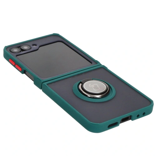 Kup Bizon Case Hybrid Ring Samsung Galaxy Z Flip6 fumuriu cu un cadru verde închis - BIZ5881 - {ean13} - Sklep Home Screen