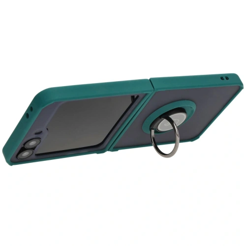 Kup Bizon Case Hybrid Ring Samsung Galaxy Z Flip6 fumuriu cu un cadru verde închis - BIZ5881 - {ean13} - Sklep Home Screen