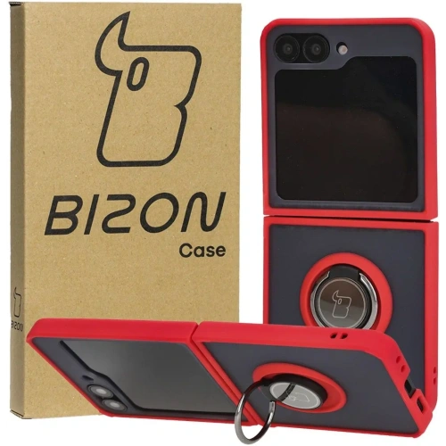 Buy Bizon Case Hybrid Ring Samsung Galaxy Z Flip6 smoky with a red frame - BIZ5557 - {ean13} - Home Screen Store Europe