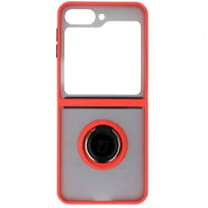 Kup Etui z uchwytem na palec Bizon Case Hybrid Ring do Samsung Galaxy Z Flip6 przydymione z czerwoną ramką - BIZ5557 - {ean13} - Sklep Home Screen