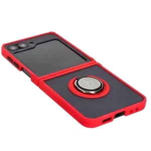 Kup Etui z uchwytem na palec Bizon Case Hybrid Ring do Samsung Galaxy Z Flip6 przydymione z czerwoną ramką - BIZ5557 - {ean13} - Sklep Home Screen