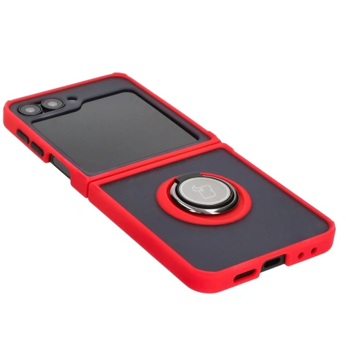 Buy Bizon Case Hybrid Ring Samsung Galaxy Z Flip6 smoky with a red frame - BIZ5557 - {ean13} - Home Screen Store Europe