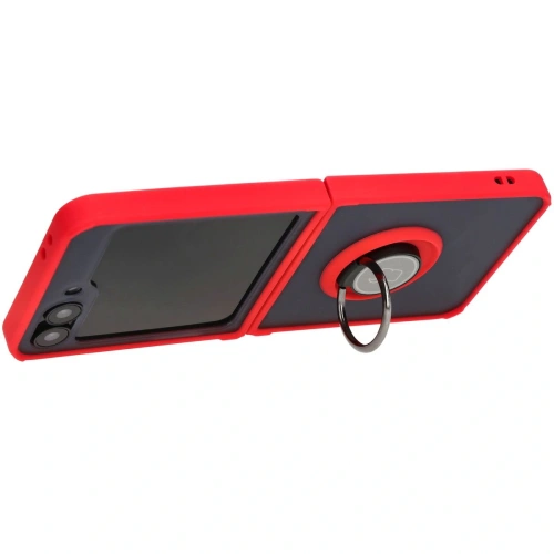 Buy Bizon Case Hybrid Ring Samsung Galaxy Z Flip6 smoky with a red frame - BIZ5557 - {ean13} - Home Screen Store Europe