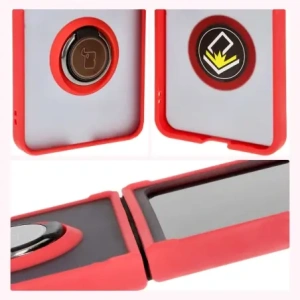 Kup Etui z uchwytem na palec Bizon Case Hybrid Ring do Samsung Galaxy Z Flip6 przydymione z czerwoną ramką - BIZ5557 - {ean13} - Sklep Home Screen