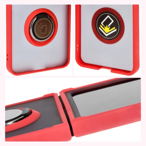 Buy Bizon Case Hybrid Ring Samsung Galaxy Z Flip6 smoky with a red frame - BIZ5557 - {ean13} - Home Screen Store Europe