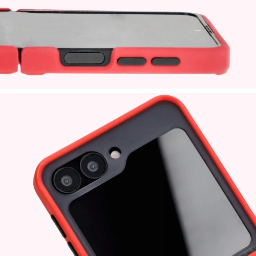 Buy Bizon Case Hybrid Ring Samsung Galaxy Z Flip6 smoky with a red frame - BIZ5557 - {ean13} - Home Screen Store Europe
