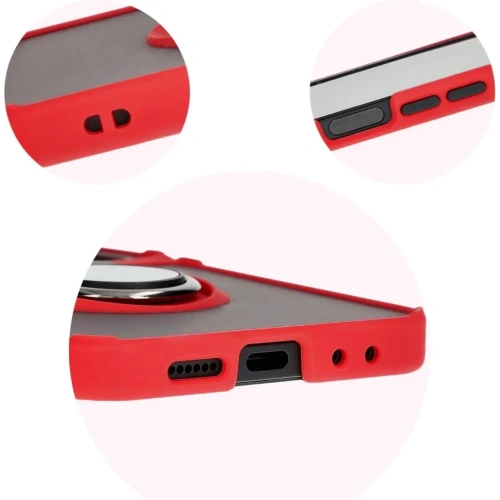 Buy Bizon Case Hybrid Ring Samsung Galaxy Z Flip6 smoky with a red frame - BIZ5557 - {ean13} - Home Screen Store Europe