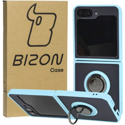 Kup Bizon Case Hybrid Ring Samsung Galaxy Z Flip6 smoky cu un cadru bleu deschis - BIZ5883 - {ean13} - Sklep Home Screen