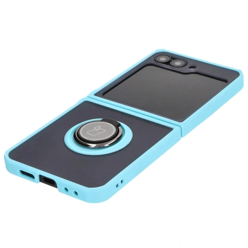 Kup Bizon Case Hybrid Ring Samsung Galaxy Z Flip6 smoky cu un cadru bleu deschis - BIZ5883 - {ean13} - Sklep Home Screen