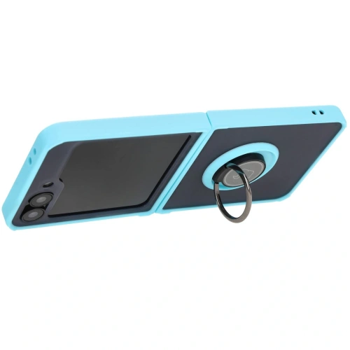 Kup Bizon Case Hybrid Ring Samsung Galaxy Z Flip6 smoky cu un cadru bleu deschis - BIZ5883 - {ean13} - Sklep Home Screen