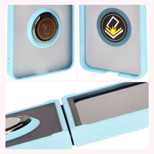Kup Bizon Case Hybrid Ring Samsung Galaxy Z Flip6 smoky cu un cadru bleu deschis - BIZ5883 - {ean13} - Sklep Home Screen