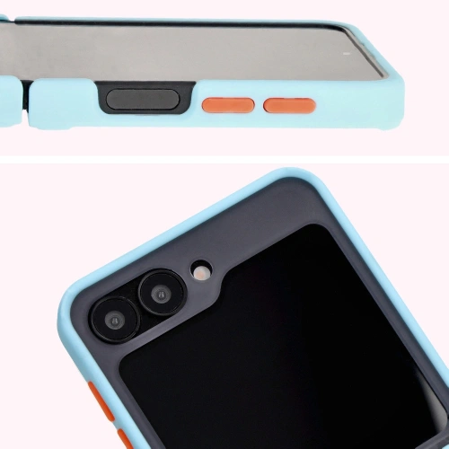 Kup Bizon Case Hybrid Ring Samsung Galaxy Z Flip6 smoky cu un cadru bleu deschis - BIZ5883 - {ean13} - Sklep Home Screen