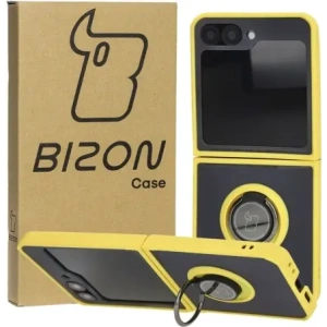 Kup Bizon Case Hybrid Ring Samsung Galaxy Z Flip6 fumuriu cu un cadru galben - BIZ5884 - {ean13} - Sklep Home Screen