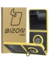 Bizon Case Hybrid Ring Samsung Galaxy Z Flip6 fumuriu cu un cadru galben