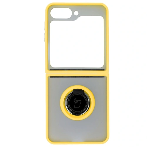 Kup Bizon Case Hybrid Ring Samsung Galaxy Z Flip6 fumuriu cu un cadru galben - BIZ5884 - {ean13} - Sklep Home Screen
