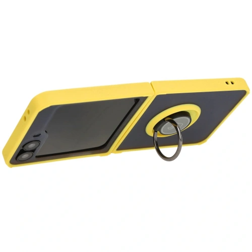 Kup Bizon Case Hybrid Ring Samsung Galaxy Z Flip6 fumuriu cu un cadru galben - BIZ5884 - {ean13} - Sklep Home Screen