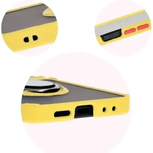 Kup Etui z uchwytem na palec Bizon Case Hybrid Ring do Samsung Galaxy Z Flip6 przydymione z żółtą ramką - BIZ5884 - {ean13} - Sklep Home Screen