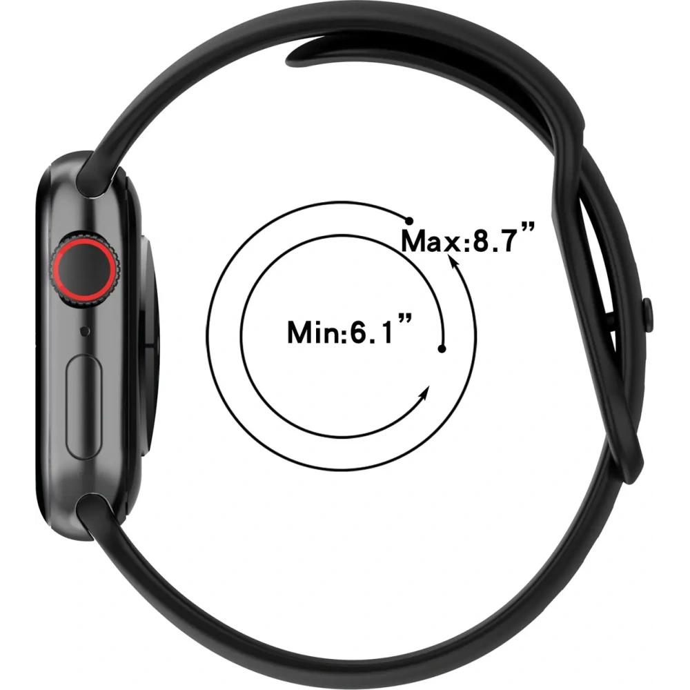 Pasek Bizon Strap Watch Silicone do Apple Watch 38/40/41/42 mm czarny