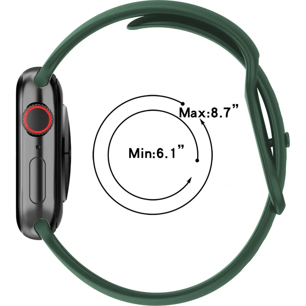 Pasek Bizon Strap Watch Silicone do Apple Watch 38/40/41/42 mm ciemnozielony