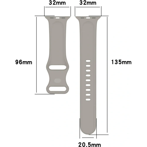 Kup Bizon Armbanduhr Silikon Apple Uhr 38/40/41/42 mm hellgrau - BIZ5888 - {ean13} - Sklep Home Screen