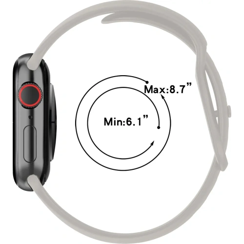 Kup Bizon Armbanduhr Silikon Apple Uhr 38/40/41/42 mm hellgrau - BIZ5888 - {ean13} - Sklep Home Screen