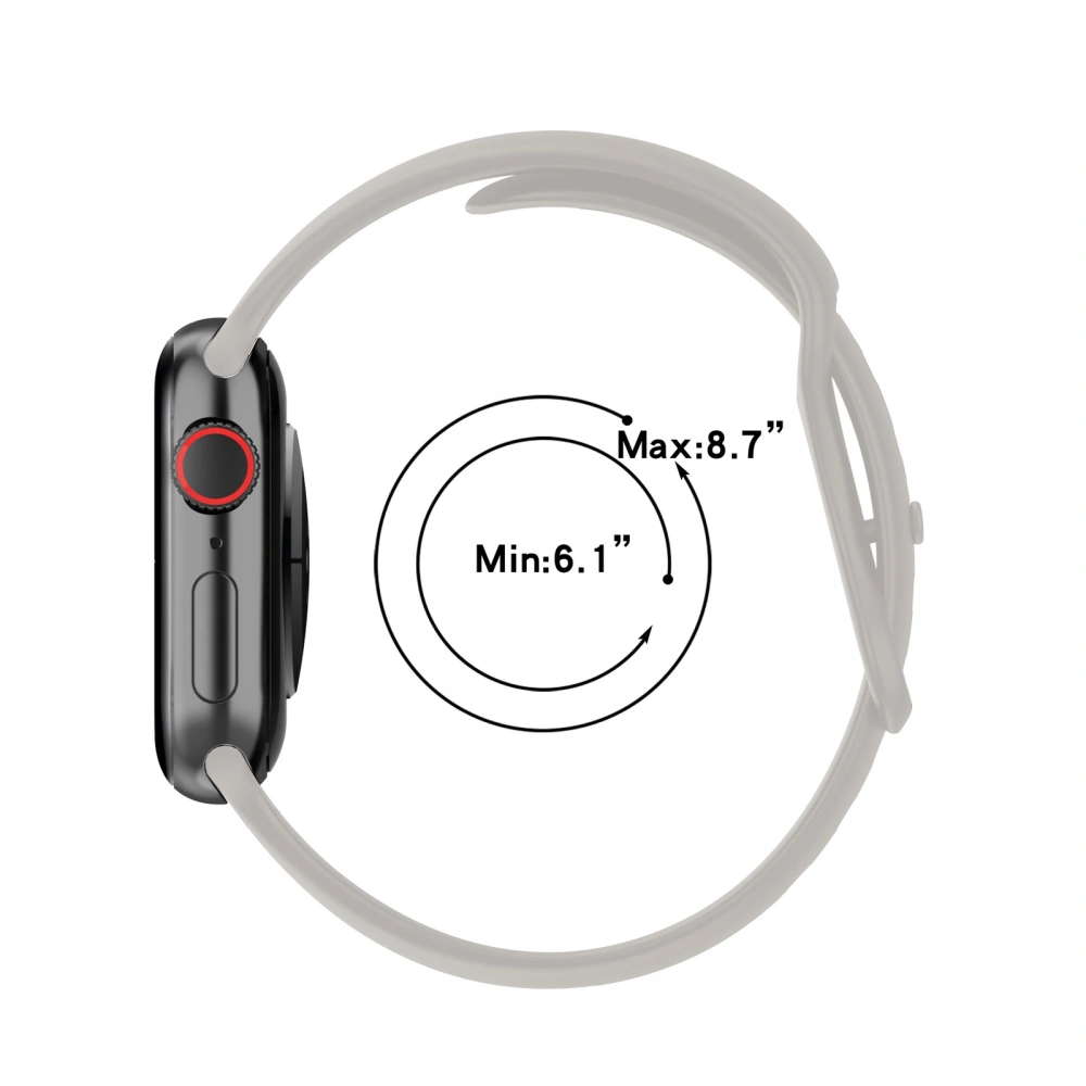 Pasek Bizon Strap Watch Silicone do Apple Watch 38/40/41/42 mm jasnoszary