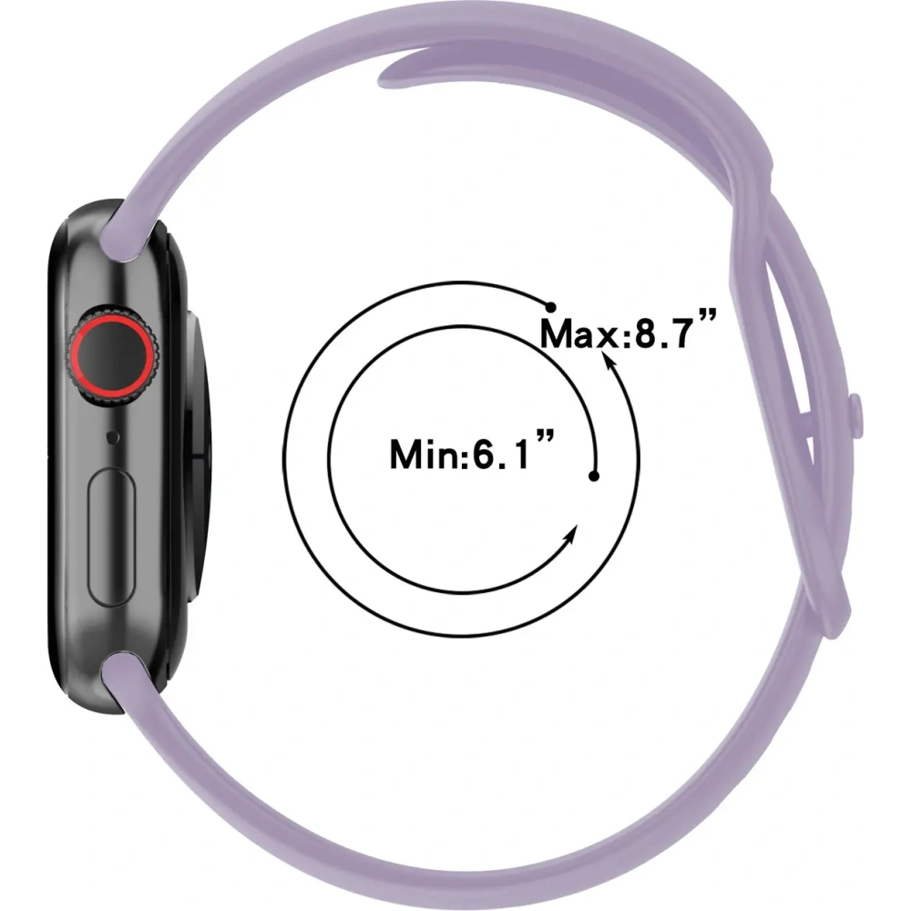 Pasek Bizon Strap Watch Silicone do Apple Watch 38/40/41/42 mm jasnofioletowy