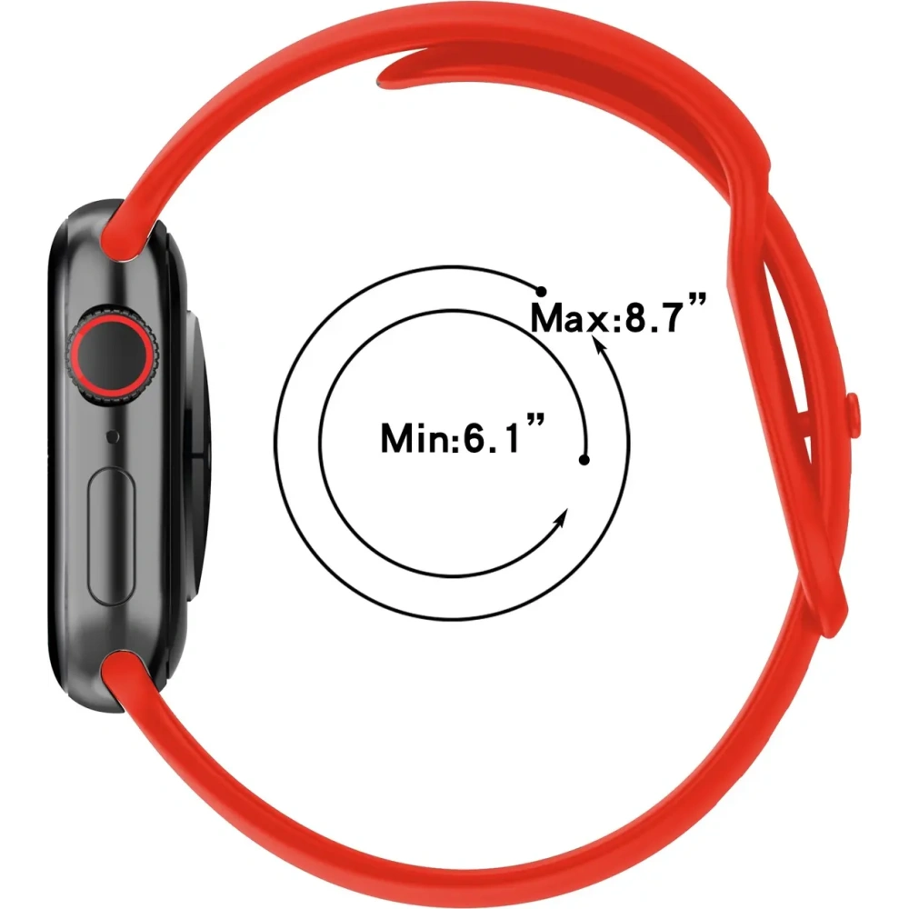 Pasek Bizon Strap Watch Silicone do Apple Watch 38/40/41/42 mm czerwony