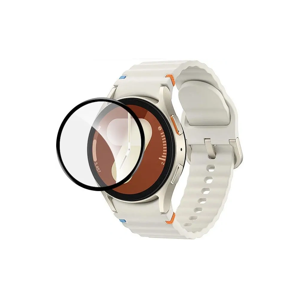 Szkło hybrydowe Bizon Glass Watch Edge Hybrid do Samsung Galaxy Watch 7 40 mm czarne