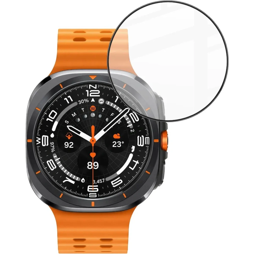 Szkło hybrydowe Bizon Glass Watch Edge Hybrid do Samsung Galaxy Watch Ultra 47 mm czarne