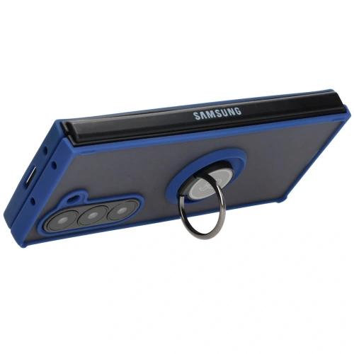 Kup Etui z uchwytem na palec Bizon Case Hybrid Ring do Samsung Galaxy Z Fold6 przydymione z granatową ramką - BIZ5906 - {ean13} - Sklep Home Screen