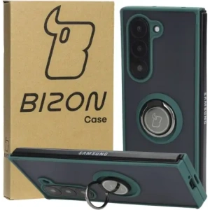 Kup Etui s úchopem na prst Bizon Case Hybrid Ring pro Samsung Galaxy Z Fold6 kouřové s tmavě zeleným rámečkem - BIZ5907 - {ean13} - Sklep Home Screen