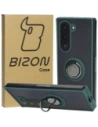 Etui s úchopem na prst Bizon Case Hybrid Ring pro Samsung Galaxy Z Fold6 kouřové s tmavě zeleným rámečkem