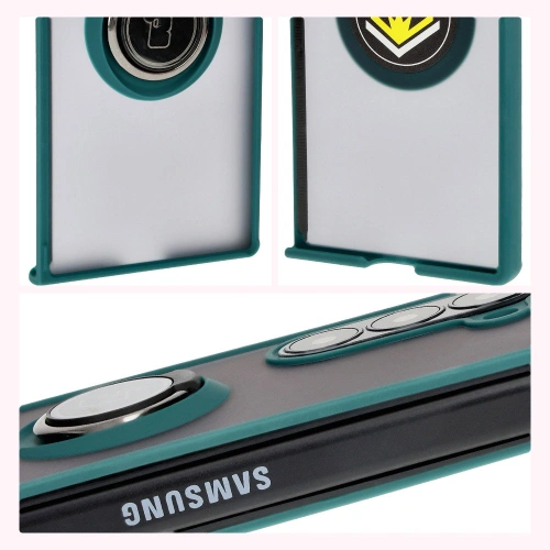 Kup Bizon Case Hybrid Ring Samsung Galaxy Z Fold6 fumuriu cu un cadru verde închis - BIZ5907 - {ean13} - Sklep Home Screen