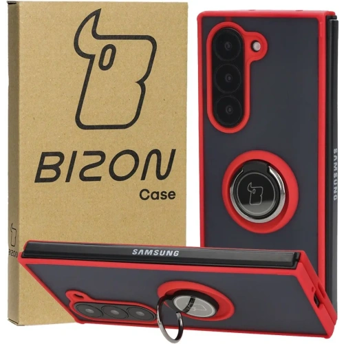 Kup Etui s úchopem na prst Bizon Case Hybrid Ring pro Samsung Galaxy Z Fold6 kouřové s červeným rámečkem - BIZ5908 - {ean13} - Sklep Home Screen