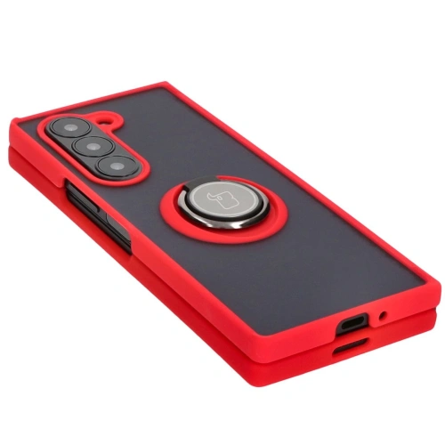 Kup Etui s úchopem na prst Bizon Case Hybrid Ring pro Samsung Galaxy Z Fold6 kouřové s červeným rámečkem - BIZ5908 - {ean13} - Sklep Home Screen