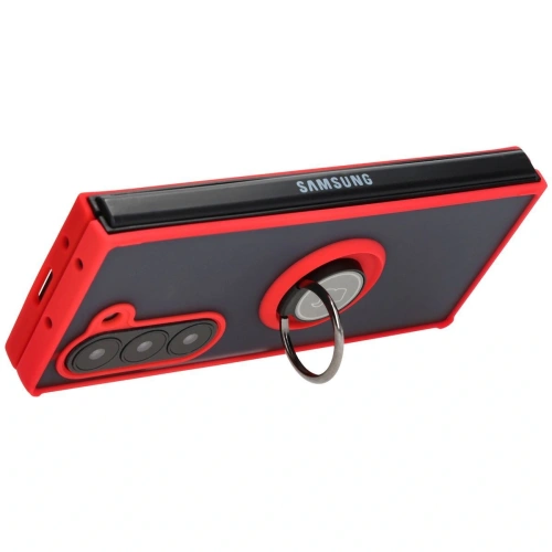 Kup Etui s úchopem na prst Bizon Case Hybrid Ring pro Samsung Galaxy Z Fold6 kouřové s červeným rámečkem - BIZ5908 - {ean13} - Sklep Home Screen