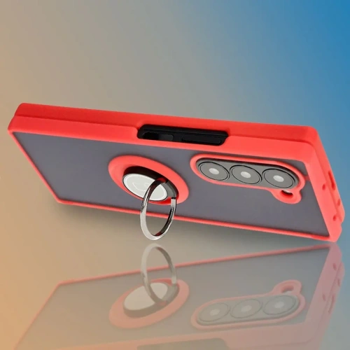 Kup Etui s úchopem na prst Bizon Case Hybrid Ring pro Samsung Galaxy Z Fold6 kouřové s červeným rámečkem - BIZ5908 - {ean13} - Sklep Home Screen