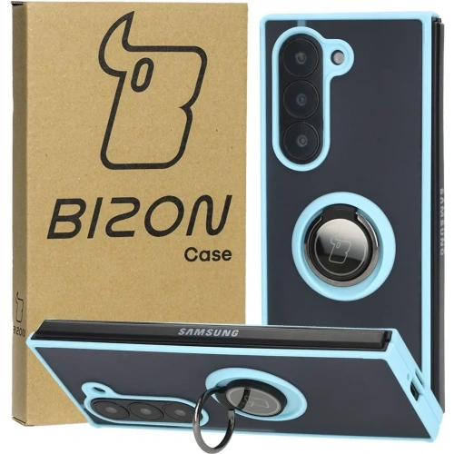 Kup Etui s úchopem na prst Bizon Case Hybrid Ring do Samsung Galaxy Z Fold6 kouřově šedé s jasně modrým rámem - BIZ5909 - {ean13} - Sklep Home Screen