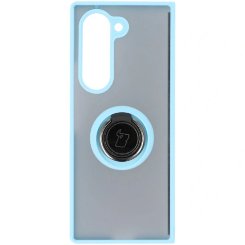 Kup Etui s úchopem na prst Bizon Case Hybrid Ring do Samsung Galaxy Z Fold6 kouřově šedé s jasně modrým rámem - BIZ5909 - {ean13} - Sklep Home Screen
