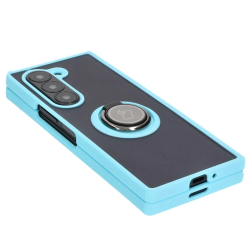 Kup Etui s úchopem na prst Bizon Case Hybrid Ring do Samsung Galaxy Z Fold6 kouřově šedé s jasně modrým rámem - BIZ5909 - {ean13} - Sklep Home Screen