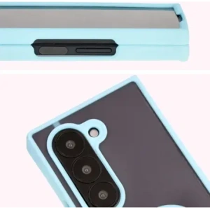 Kup Etui s úchopem na prst Bizon Case Hybrid Ring do Samsung Galaxy Z Fold6 kouřově šedé s jasně modrým rámem - BIZ5909 - {ean13} - Sklep Home Screen