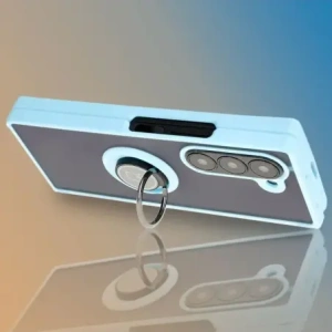 Kup Etui s úchopem na prst Bizon Case Hybrid Ring do Samsung Galaxy Z Fold6 kouřově šedé s jasně modrým rámem - BIZ5909 - {ean13} - Sklep Home Screen