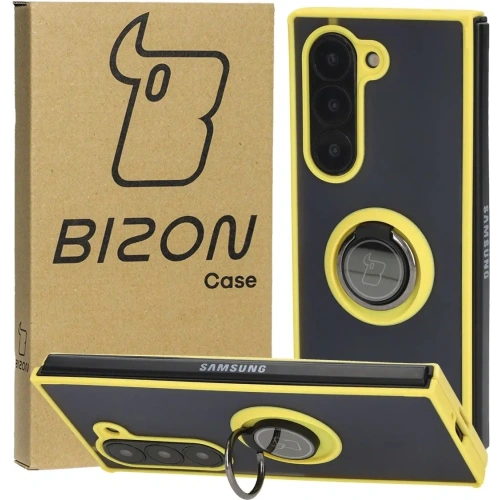 Kup Bizon Case Hybrid Ring Samsung Galaxy Z Fold6 fumuriu cu un cadru galben - BIZ5617 - {ean13} - Sklep Home Screen