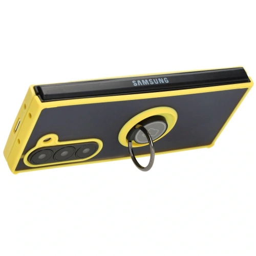 Kup Bizon Case Hybrid Ring Samsung Galaxy Z Fold6 rauchig mit einem gelben Rahmen - BIZ5617 - {ean13} - Sklep Home Screen