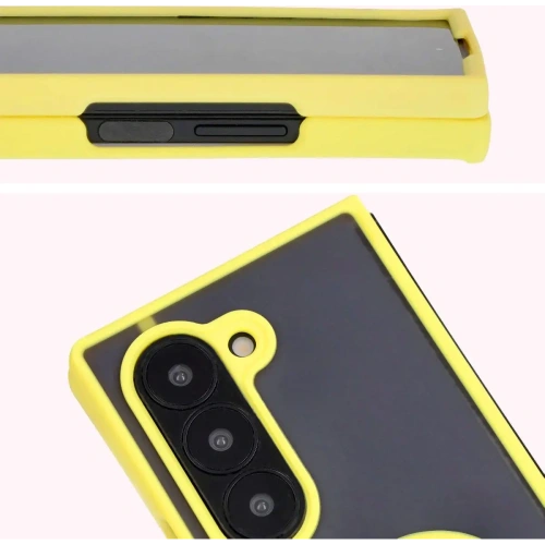 Kup Bizon Case Hybrid Ring Samsung Galaxy Z Fold6 fumuriu cu un cadru galben - BIZ5617 - {ean13} - Sklep Home Screen