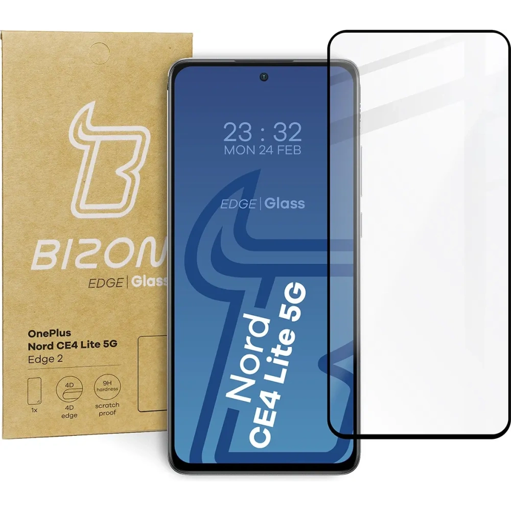 Szkło hartowane Bizon Glass Edge 2 do OnePlus Nord CE4 Lite 5G czarne